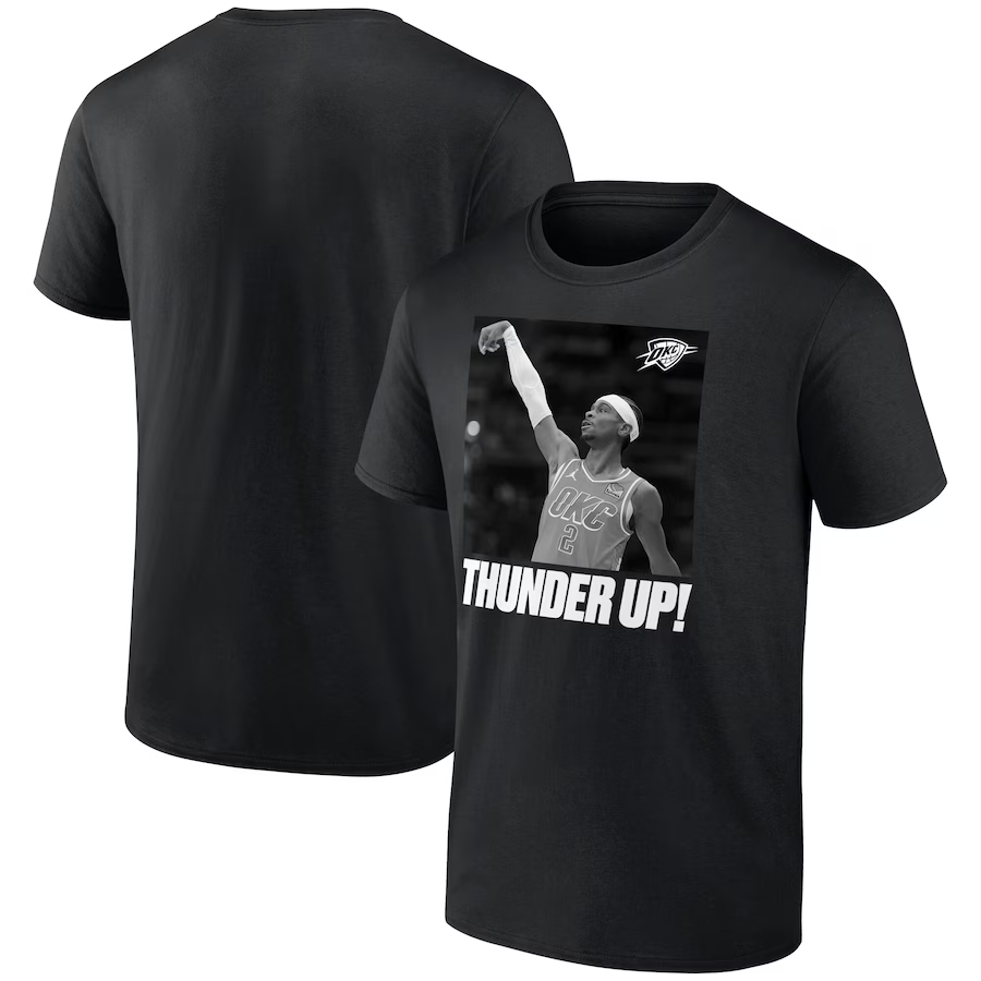 Men 2025 NBA Oklahoma City Thunder black T shirt style 2->oklahoma city thunder->NBA Jersey
